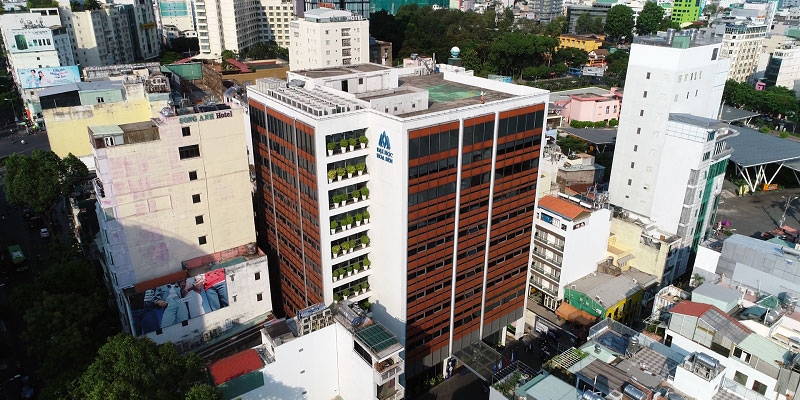 Hình ảnh trường Đại Học Hoa Sen nhìn từ trên cao