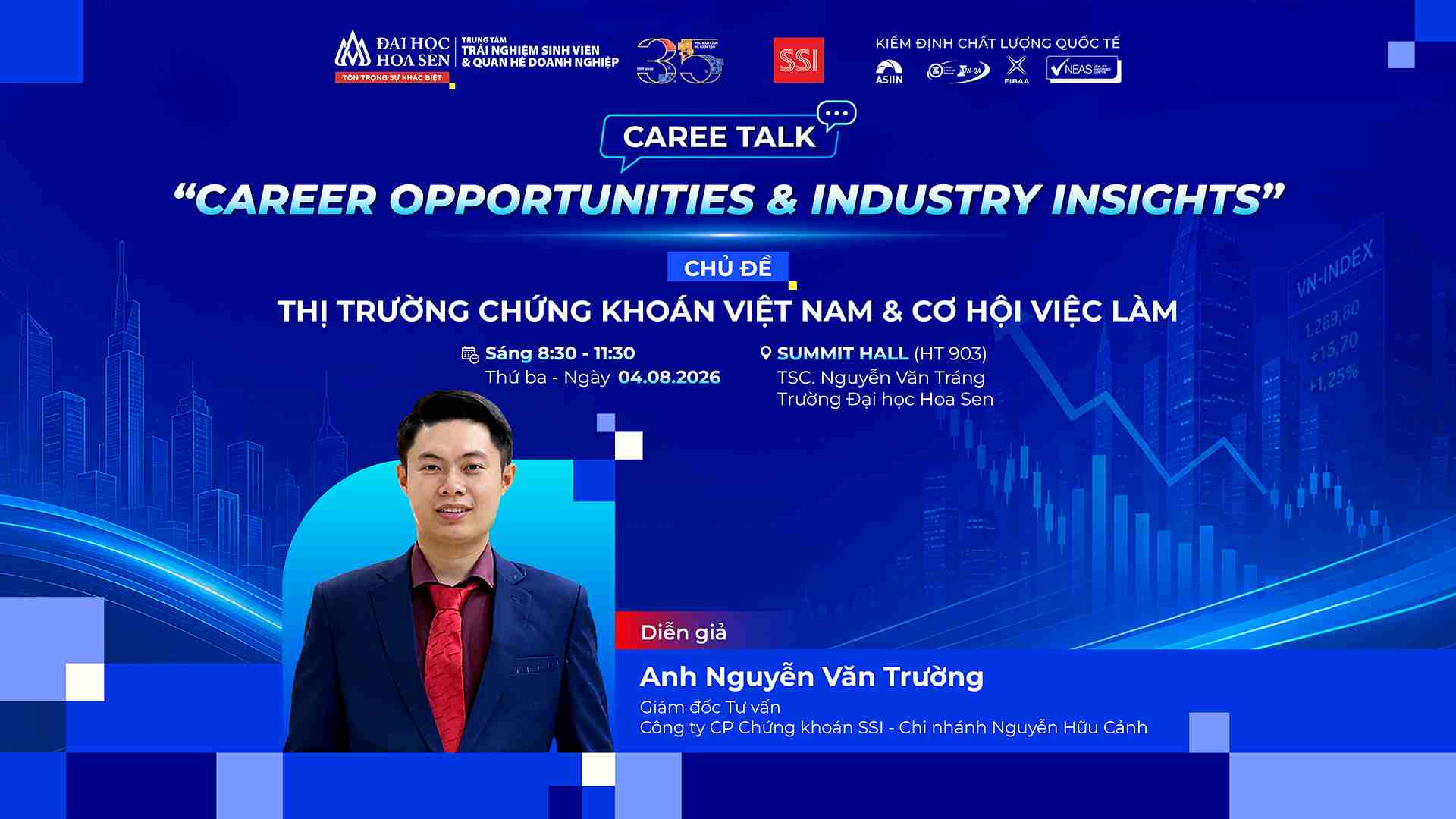 Career Talk: Khám phá thị trường chứng khoán và cơ hội nghề nghiệp cùng chuyên gia SSI