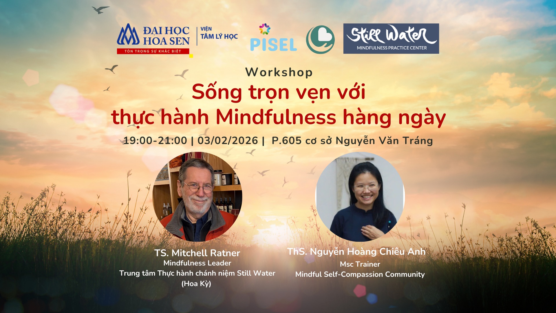 WORKSHOP “SỐNG TRỌN VẸN VỚI THỰC HÀNH MINDFULNESS HẰNG NGÀY”