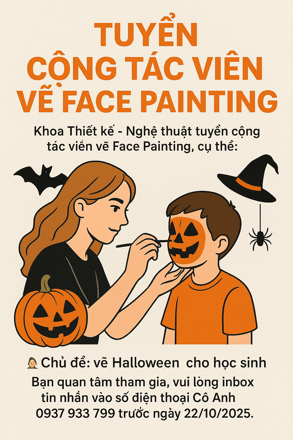 Tuyển Cộng Tác Viên Vẽ Face Painting