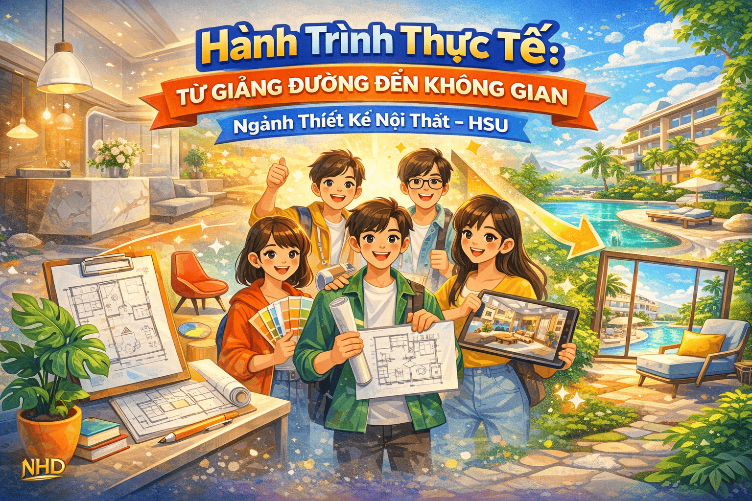 Từ Giảng Đường Đến Không Gian Thực Tế: Trải Nghiệm Của Sinh Viên Nội Thất Bwin nhà cái chính thức