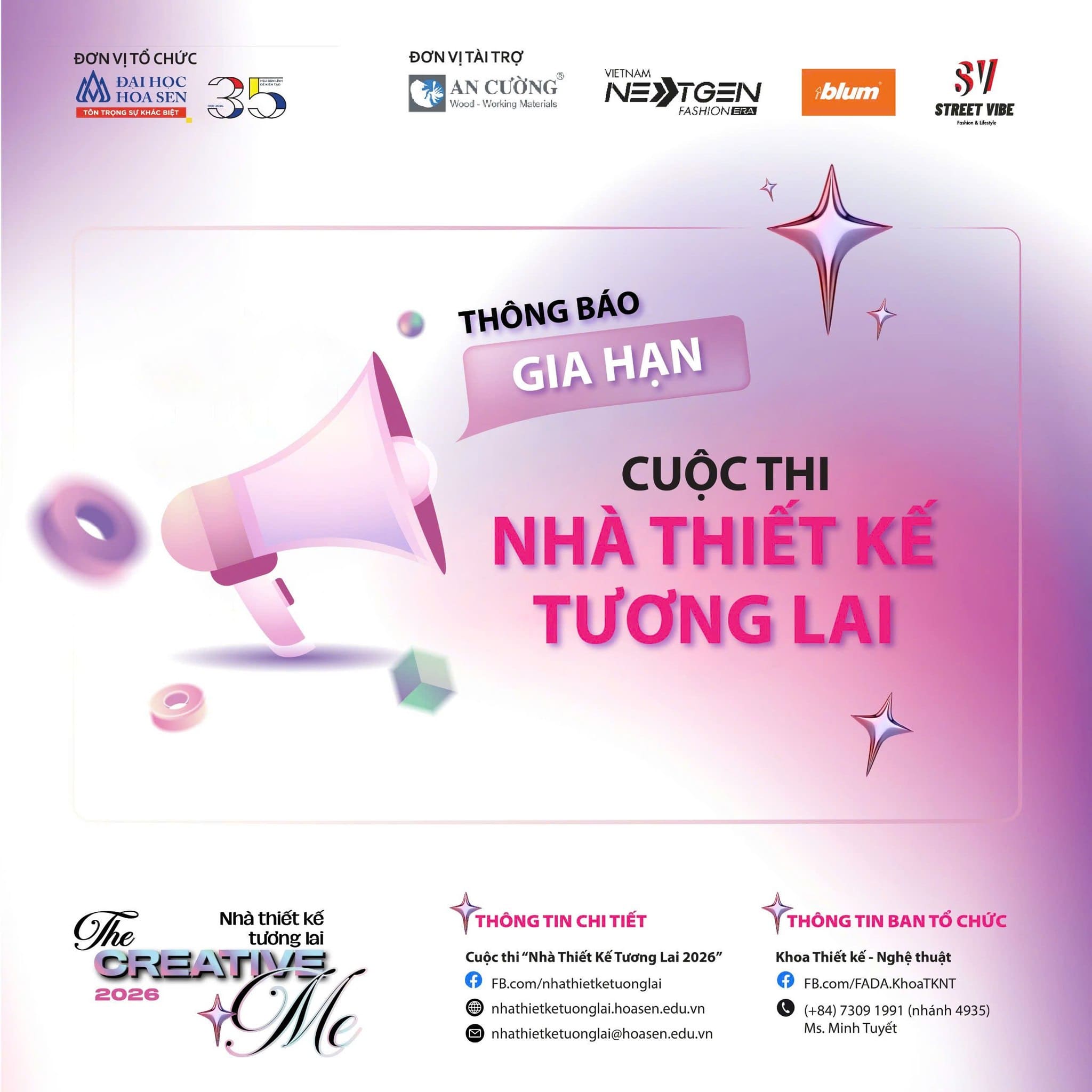 Thông Báo Gia Hạn Nộp Bài Cuộc Thi Nhà Thiết Kế Tương Lai 2026