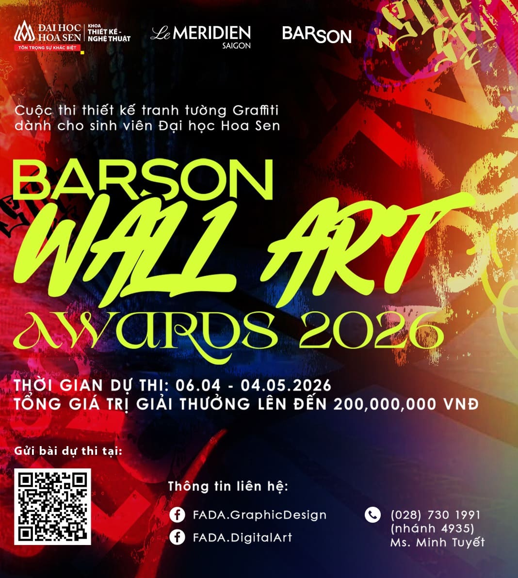 [Thông Báo] Phát Động Cuộc Thi Trang Trí Tường Graffiti Tại BARSON – Le Méridien Saigon Dành Cho Sinh Viên FADA