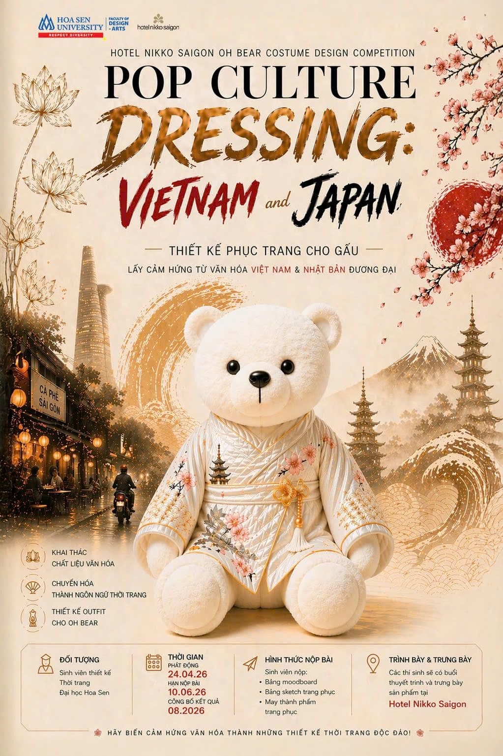 Cuộc Thi Thiết Kế Trang Phục Gấu – Pop Culture Dressing: Khi Văn Hóa Việt – Nhật Thành Chất Liệu Sáng Tạo