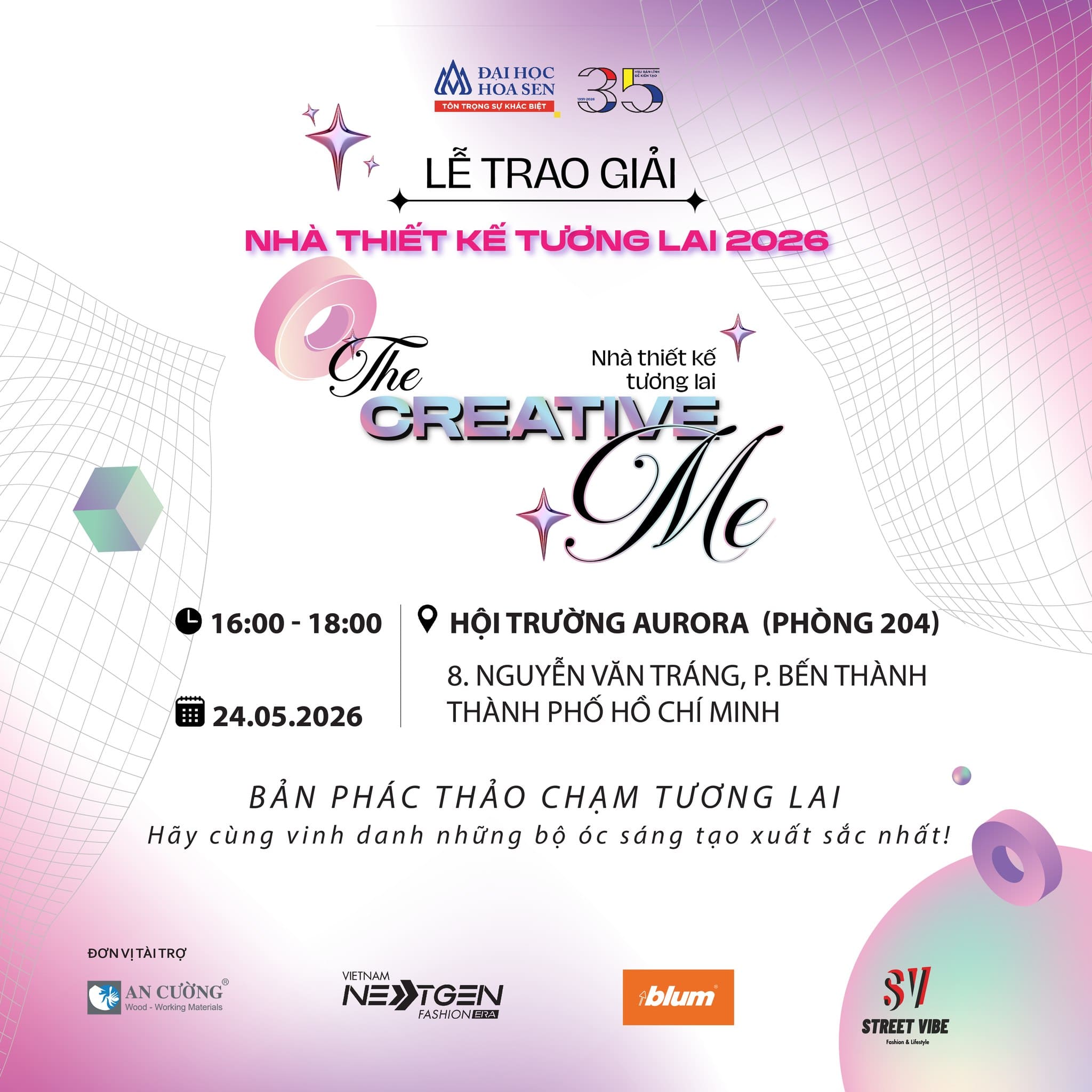 Trao Giải Cuộc Thi Nhà Thiết Kế Tương Lai 2026 – The Creative Me: Hành Trình Sáng Tạo “Gọi Tên” Các Gương Mặt Xuất Sắc