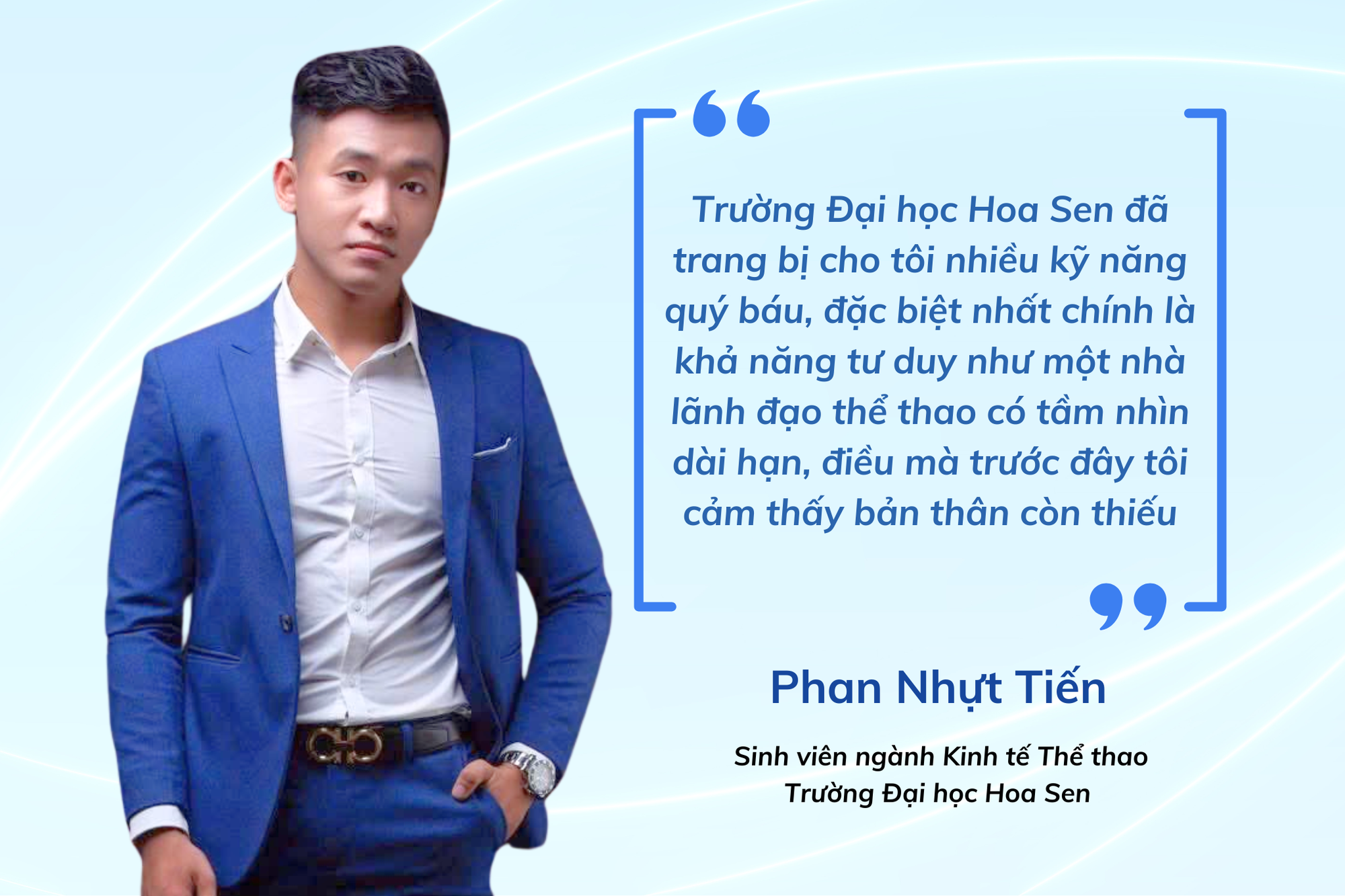 Phan Nhựt Tiến - Link Bwin không bị chặn ngành Kinh tế Thể thao, hiện đang là CEO chuỗi phòng gym tại TP.HCM