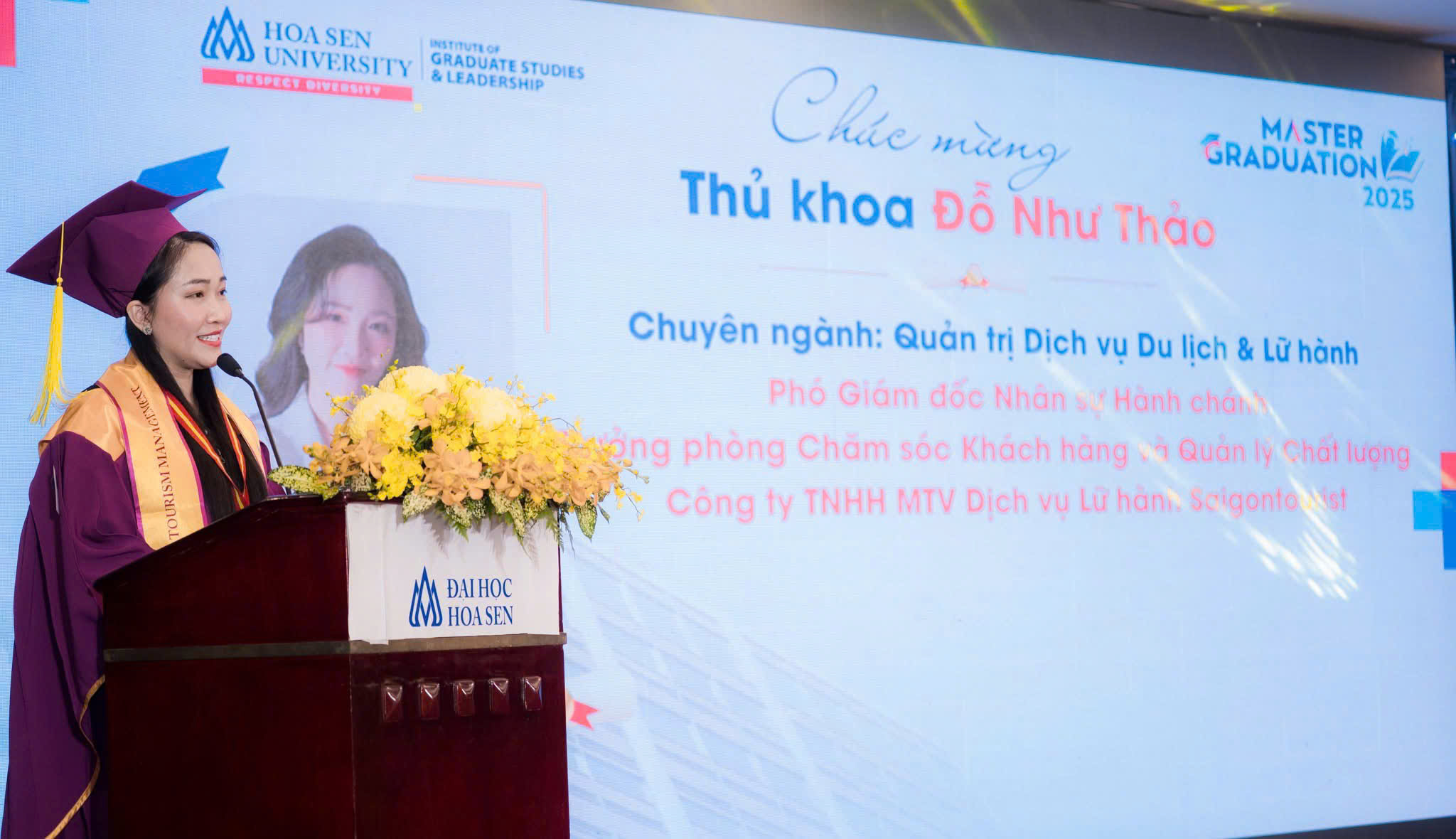 Tân Thạc sĩ Đỗ Như Thảo, Thủ khoa chương trình Thạc sĩ Quản trị Du lịch & Lữ hành (MAT)